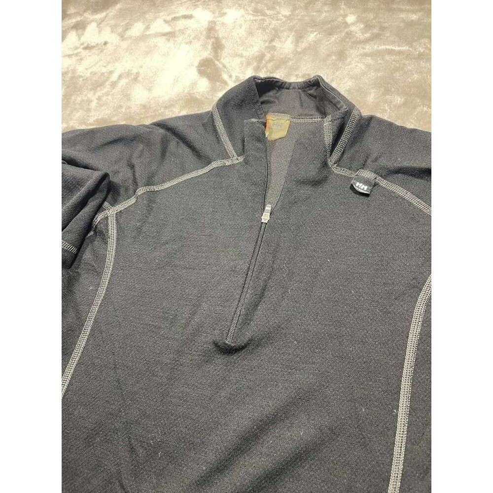 Helly Hansen Warm Freeze 1/2 Zip Base Layer Rock Men Large Black Athletic